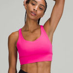 Lululemon Energy Longline Bra Medium Support, B–D Cups Sonic Pink Size 6 Photo 0
