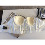 Windsor  Pearl Rhinestone Beaded Bustier Bra Crop Top Off White Size XS Photo 12