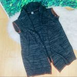 Twenty One  gray and orange fall / winter knit style sweater / vest size M Photo 10