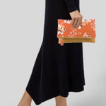 Rachel Pally Zahara Reversible Clutch Spring Floral Orange Boho Preppy Cottage Photo 0