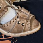 FREEBIRD by Steven Rapture Sandals Sz 8 Tan Leather Gladiator Lace Up Block Heel Photo 3