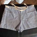 Cali 1850 Striped 100% Cotton High Waist Women's Shorts with Rope Belt Size Large W 17 I3” Photo 0