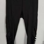 Zone Pro  Cage Hem Leggings Activewear Women's Size Medium Solid Black w/ Spandex Photo 0