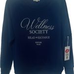 Wildfox Wellness Society sweatshirt sz M Keely Raglan Medieval Blue women's New Photo 1