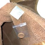 Westbound Tan Faux Suede Hooded Button Up Coat Sherpa‎ Lined Warm Jacket Outerwear L Photo 2