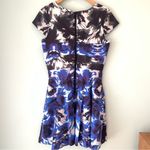 Milly  Geometric Cap Sleeve Fit & Flare Exposed Zipper Dress 8 Photo 12