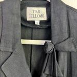 Whimsigoth Steampunk Black Linen Blazer Jacket Tie Rosette Detail Career Casual Photo 5