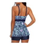 Navy Blue Teal Pink Tankini Swimsuit Boy Shorts Size 3XL NWT #2291 Photo 4