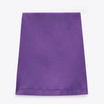 ZARA NWT SHORT GATHERED MINI SKIRT PURPLE LARGE Photo 4