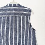 Chico's [] Linen Blue White Striped Coastal Sleeveless Open Vest Top Sz Medium M Photo 6