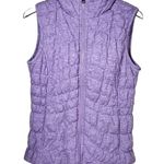 Avec Les Filles Quilt Knit Hooded Full Zip Vest in Lavender Tea Photo 0