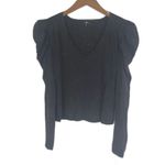 7 For All Mankind NWT Stonewash Gray Puff Shoulder Long Sleeve Top Size XS Photo 1