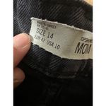 Topshop Moto Mom Cut Off Denim Shorts Black Womens Size 14 High Waist Jean Photo 3
