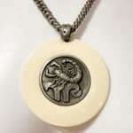 Vintage Bold Zodiac Scorpio Pendant Disc Necklace Large
Astrological Round Silver Photo 1