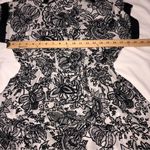 Pell & Co Black White Floral Shirtdress Size 2 Cotton Shark Bite Scarf Hem Photo 3