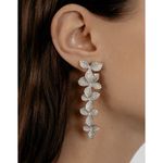 SHASHI Lilliana Earrings in Silver Womens Dangle Crystal Drop Bridal Photo 7