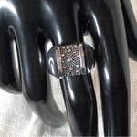 MICHAEL DAWKINS Sterling Silver Starry Night Oxidized Caviar Accent Ring Sz 8.75 Photo 5
