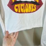 Just Hoods White Iowa State Lips Cropped Crewneck Sweatshirt Medium Photo 4