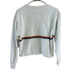 Brandy Melville John Galt White Rainbow Stripe Sweatshirt OS Photo 2