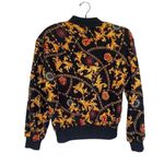 First Option Vintage Status Print Quilted Zipper Jacket EUC Sz M Rayon Gold Blk Size M Photo 5