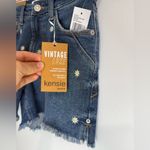 Kensie  Women's Dark Blue Jean Shorts with Daisy Embroidery Photo 3