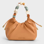 Charles and Keith Aviary Beaded Acrylic Handle Slouchy Bag Photo 0