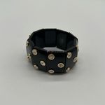 Joan Rivers  Signed Black Lucite Expanding Bracelet with Rhinestone Embellishment Photo 1