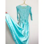 Alquema 3/4 Sleeve Smash Pocket Midi Dress Size Medium Glossy Ice Blue Crinkle Photo 11