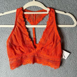 Auden Bralette Womens XS Orange High Apex Adjustable Unlined Lace Racerback NEW Photo 0