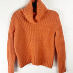 Banana Republic Orange Wool Alpaca Blend Mixed Stitch Turtleneck Sweater Small Photo 0