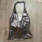 ZARA  silver metallic Halter Top NWT Photo 1