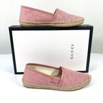 Gucci Pink GG Canvas Leather Pink Espadrille Flats Size EU 36 Photo 2
