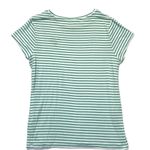 None Striped T-shirt Women’s Size Medium kelly green white stripes lucky embroidery Photo 2