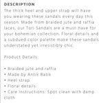 NEW Antik Batik Tori designed in Paris beautiful raffia red jute espadri… Size 6 Photo 11