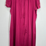 Vintage Lorraine 2X‎ Maroon Delicate Short Sleeve House Coat Robe Lace Delicate Pink Photo 0