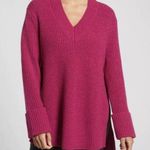Athleta Shasta V Neck Sweater Hi Low 632081 SMALL FUSCHIA - VERY OVERSIZED Photo 0