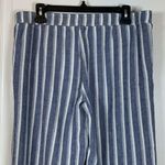 Cloth & Stone  Stripe White Blue Wide Leg Pants Size Large EUC #VEG-0037 Photo 5