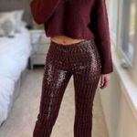 ZARA  Brown Orange Sequin Flare Trousers Pants Size S NEW Photo 10