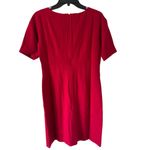 Talbots NWT Women's Size 6 Petite Red Round Neck Short Sleeve Back Zip Photo 4