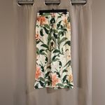 Ann Taylor  Petite Floral Wide Leg  Pants - Orange and Green Photo 2