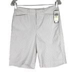 Dockers Womens Shorts 4 Ideal Fit Mid Rise Metro Bermuda Stripes New Photo 8