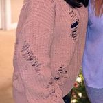 POL ripped Distressed Chenille Pullover Tan Sweater Photo 4