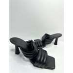 Abound  Sandals Womens Size 7 Qarly Heeled Black Square Toe Slip On Open Toe Heel Photo 2