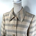 Vintage BCBG Maxazria Silk Blazer Striped Windowpane Blue Size 10 Photo 3