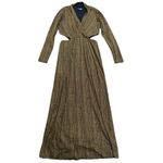 Rachel Rachel Roy Long Sleeve Cut Out Macree Gown in Black/Gold, Size XL Black Photo 3