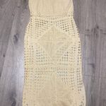 Cream Crochet Maxi Dress White Photo 0