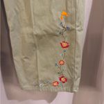 White Stag  Olive Green Chinos with Floral Embroidery Photo 1