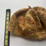 Handmade  Knitted Crochet Marble Burnett Muffin Beret Hat Yellow Orange Photo 3