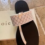 Joie  Batton White Quilted Leather Sandal 38.5 8 8.5 T Strap Thong Photo 4