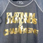 Chaser Dark Gray & Gold Foiled Champagne Graphic Sweatshirt Photo 2